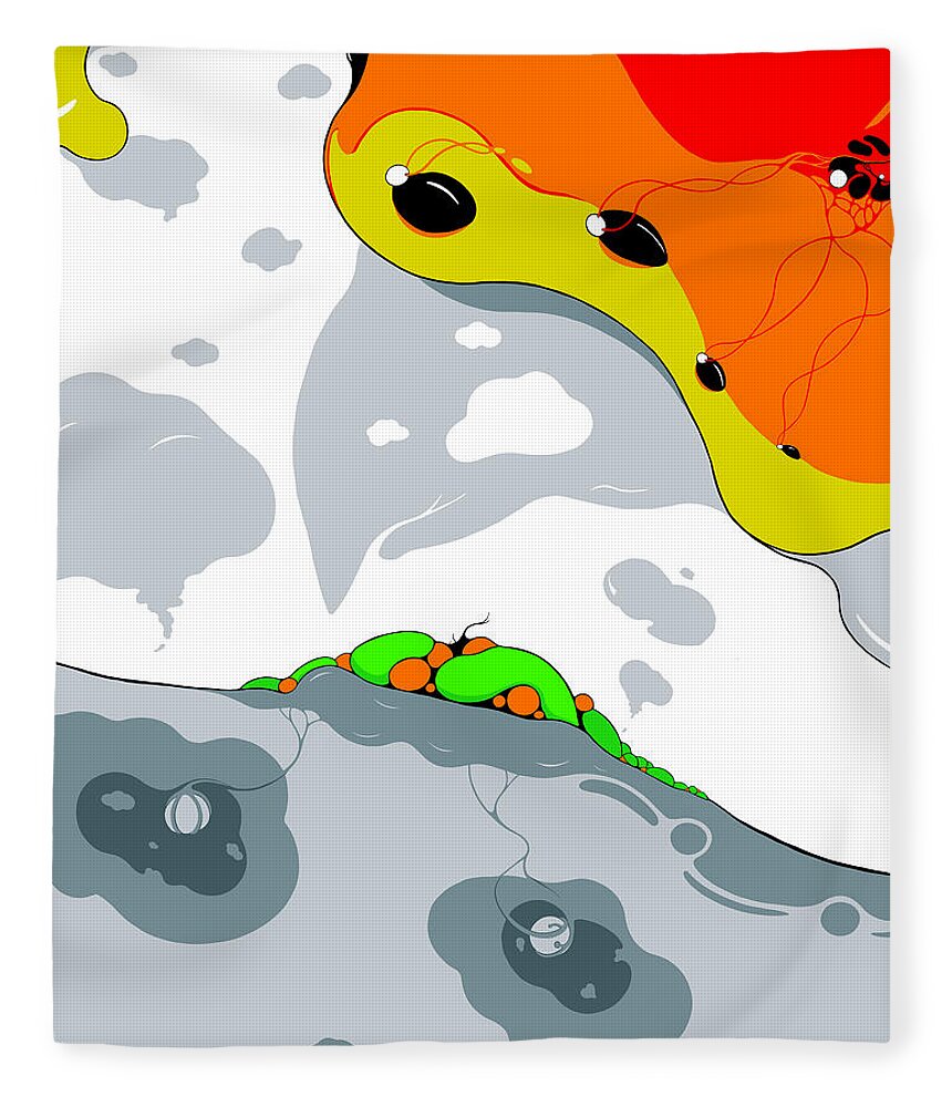 Bird Fleece Blanket featuring the digital art Chicken Little by Craig Tilley