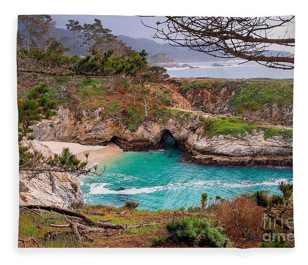 China Cove Fleece Blanket featuring the photograph China Cove at Point Lobos by Charlene Mitchell