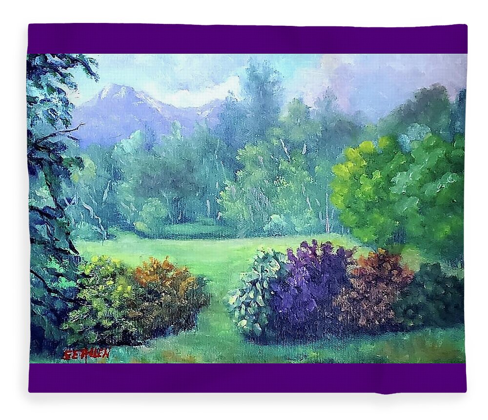 Chocorua Fleece Blanket featuring the painting Chocorua from Madison by Sharon E Allen