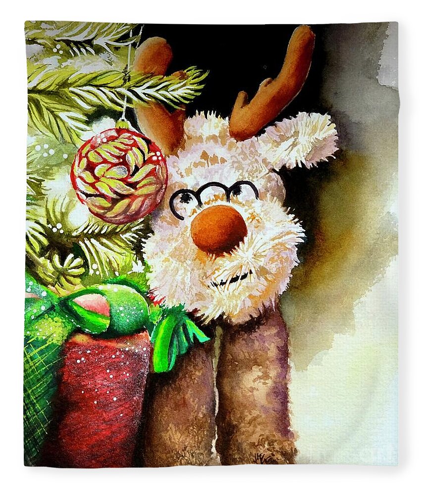 Christmas Fleece Blanket featuring the painting Christmas by Jeanette Ferguson