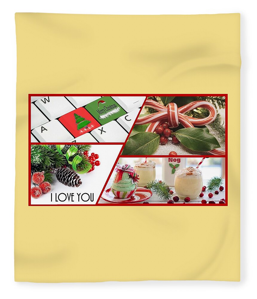 Love Fleece Blanket featuring the photograph Christmas Sweets I Love You by Nancy Ayanna Wyatt