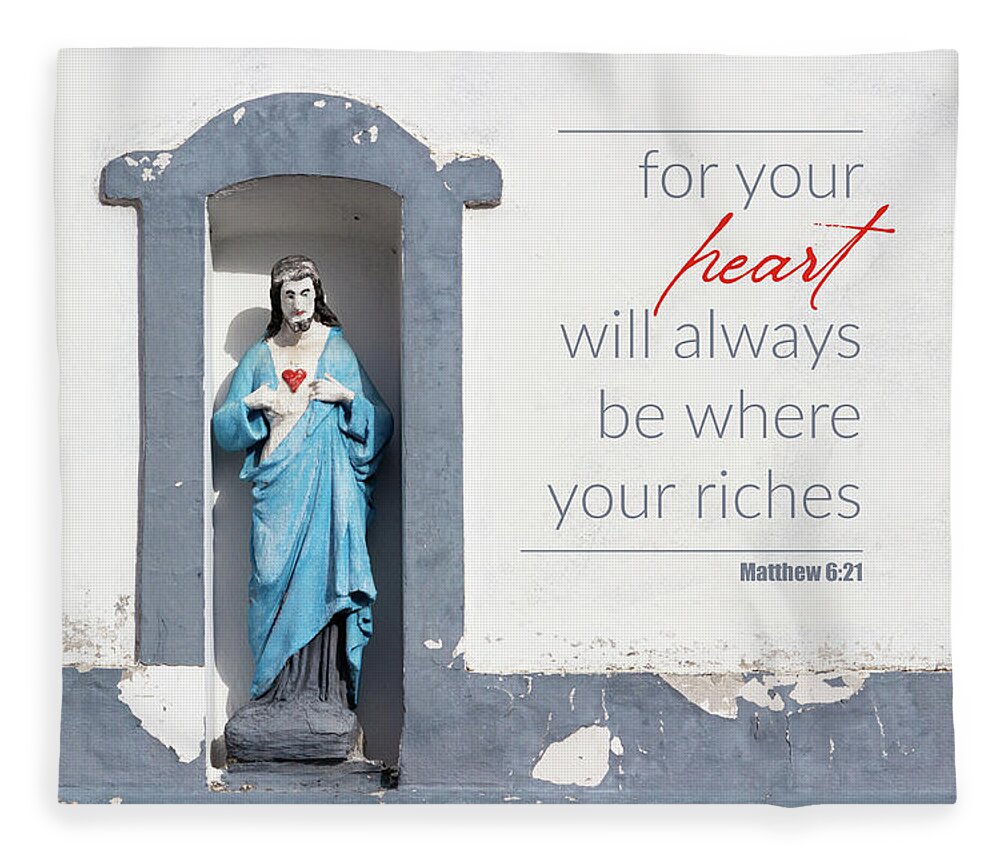 Catholic Fleece Blanket featuring the photograph Christ's heart by Viktor Wallon-Hars