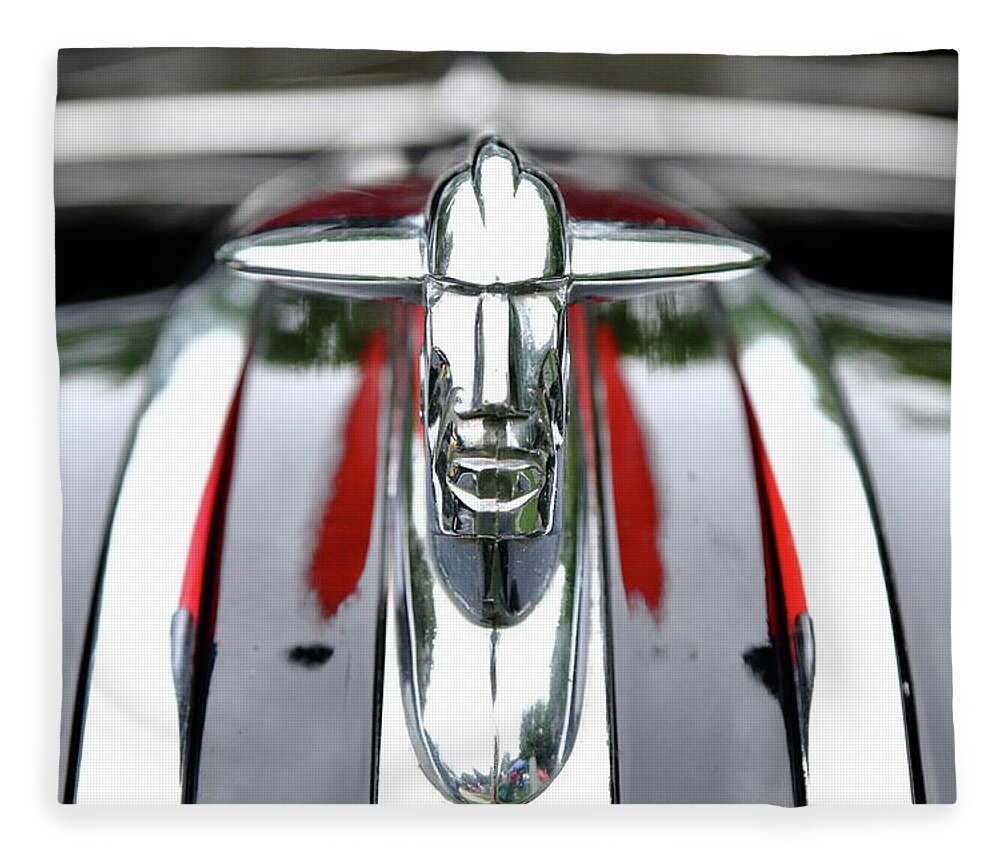 Pontiac Fleece Blanket featuring the photograph Chrome Chief by Lens Art Photography By Larry Trager