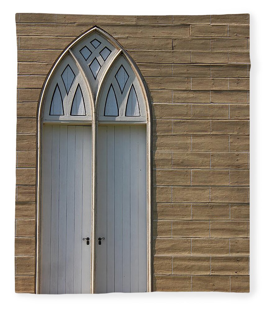 St. Augustine's Church Fleece Blanket featuring the photograph Church Door, St. Augustine's by Callen Harty
