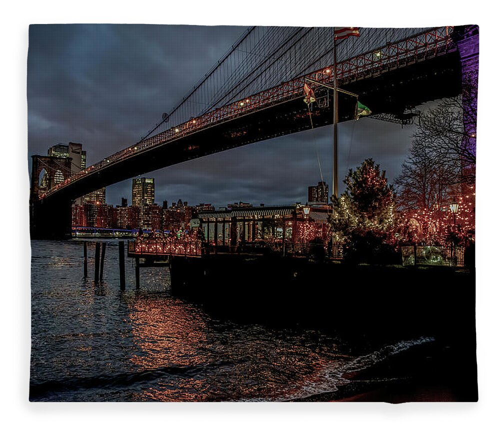 New York City Fleece Blanket featuring the photograph City Lights by Regina Muscarella