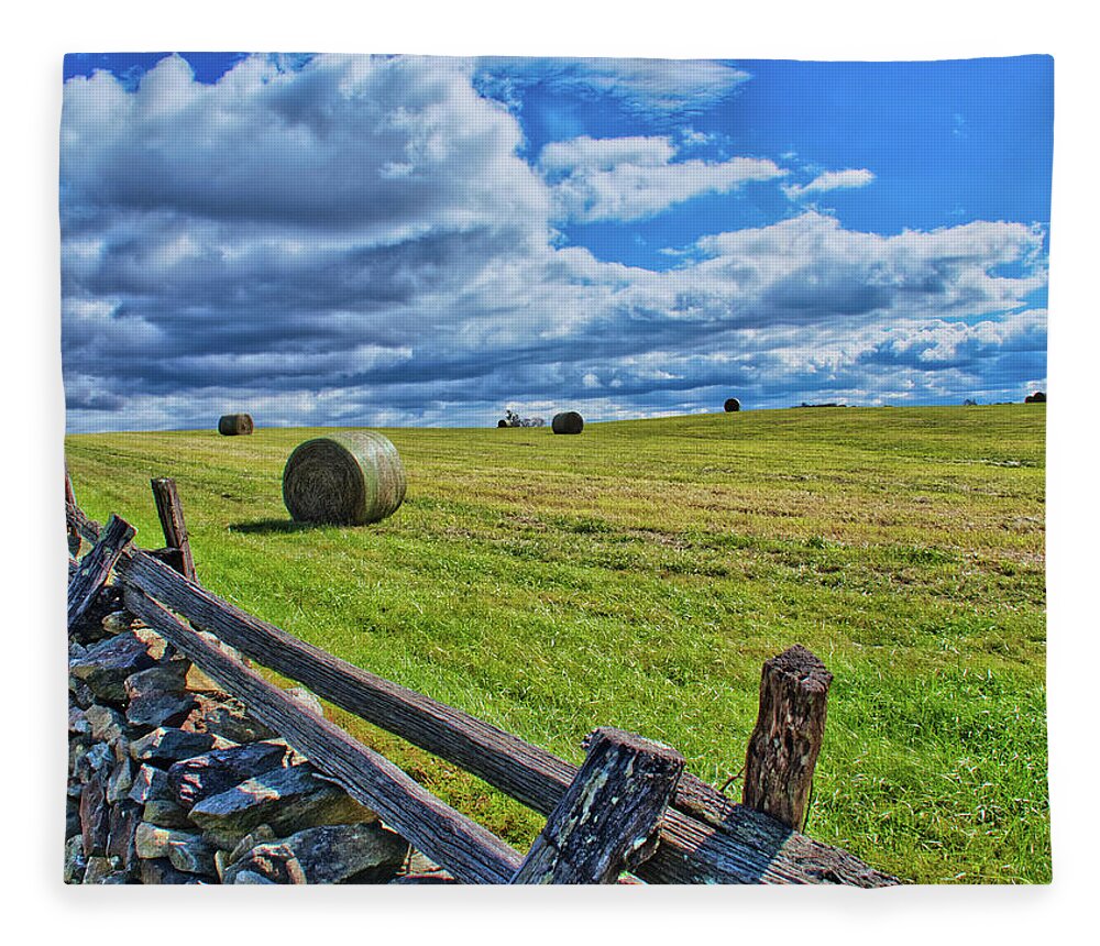 Nature Fleece Blanket featuring the photograph Civil War Battlefield Farm View 1 by Judy Cuddehe