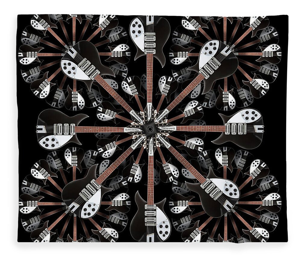 Abstract Guitars Fleece Blanket featuring the photograph Classic Guitars Abstract 7 by Mike McGlothlen