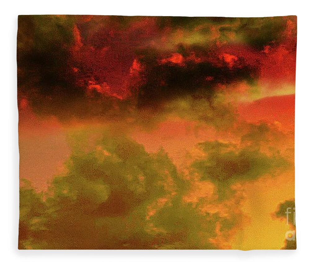 Clouds Fleece Blanket featuring the digital art Cloud Turmoil by Glenn Hernandez