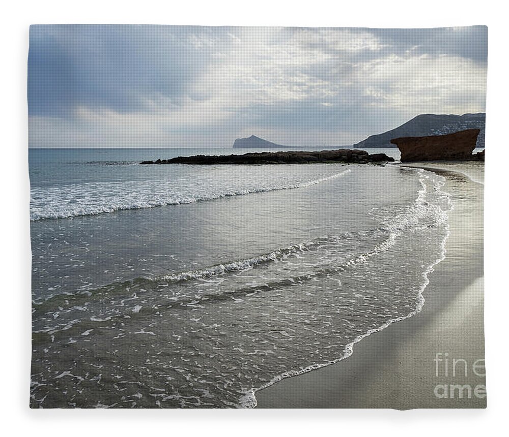 Mediterranean Coast Fleece Blanket featuring the photograph Clouds, light and water by Adriana Mueller