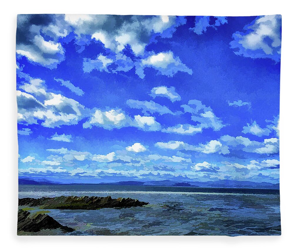 2016 Fleece Blanket featuring the photograph Clouds over St Lawrence by Monroe Payne