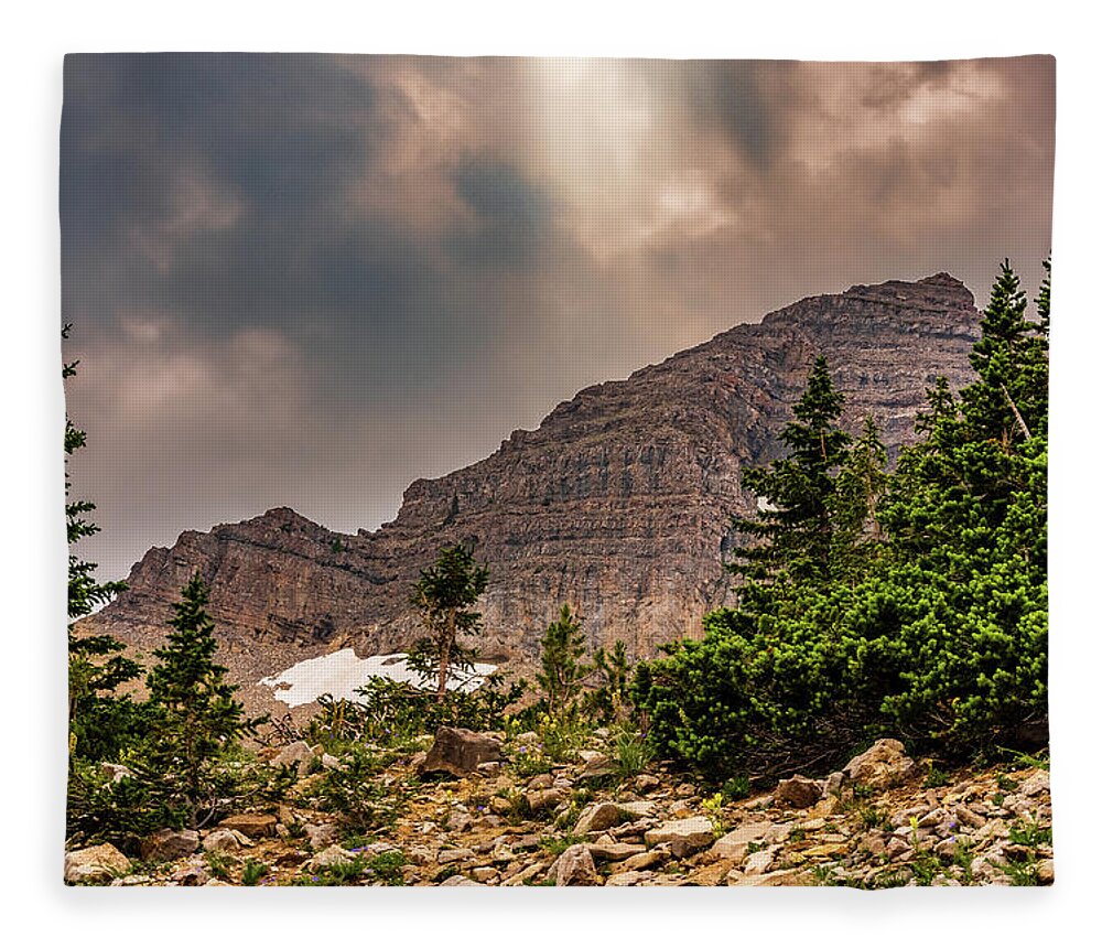 Rocks Fleece Blanket featuring the photograph Clouds over Teton's Rocks by Nathan Wasylewski