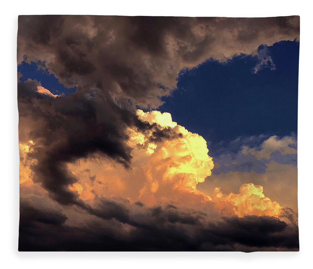 Clouds Fleece Blanket featuring the photograph Cloudscape thunder head by Steve Karol