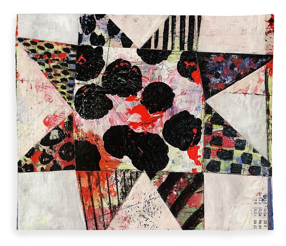 My Favorite Of All My Individual Star Paintings. Created In Many Layers Fleece Blanket featuring the painting Clown Star by Cyndie Katz