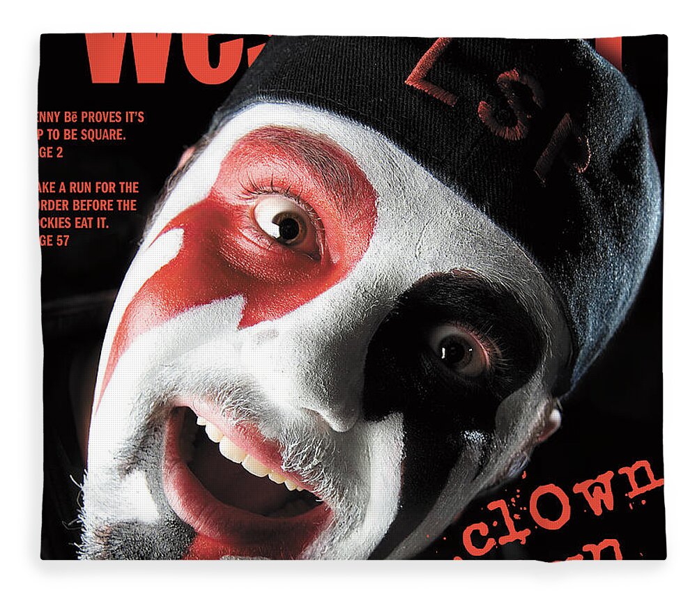 2008 Fleece Blanket featuring the digital art Clown Town by Westword