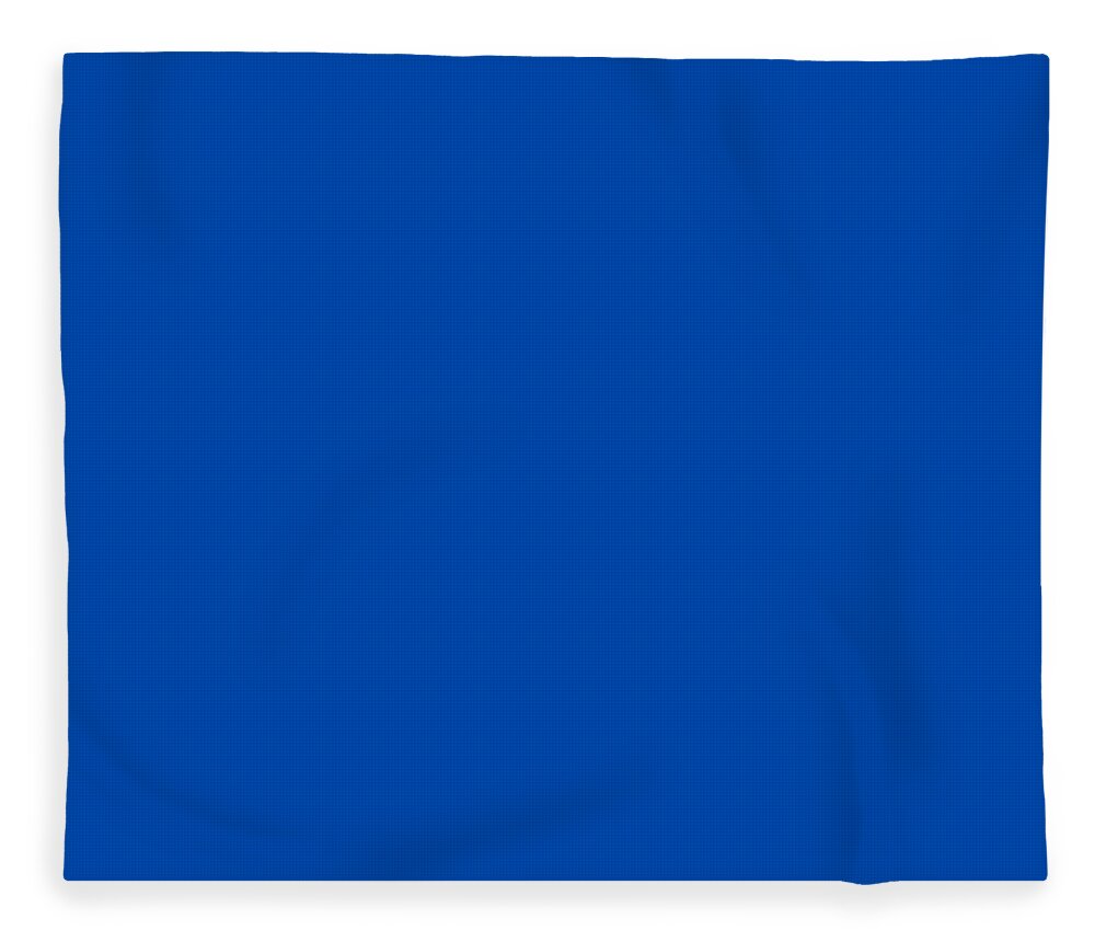 Cobalt Blue Fleece Blanket featuring the digital art Cobalt Blue Colour by TintoDesigns