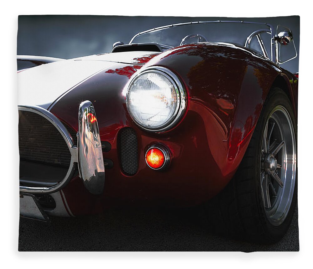 Classic Car Fleece Blanket featuring the photograph Cobra by Carrie Hannigan