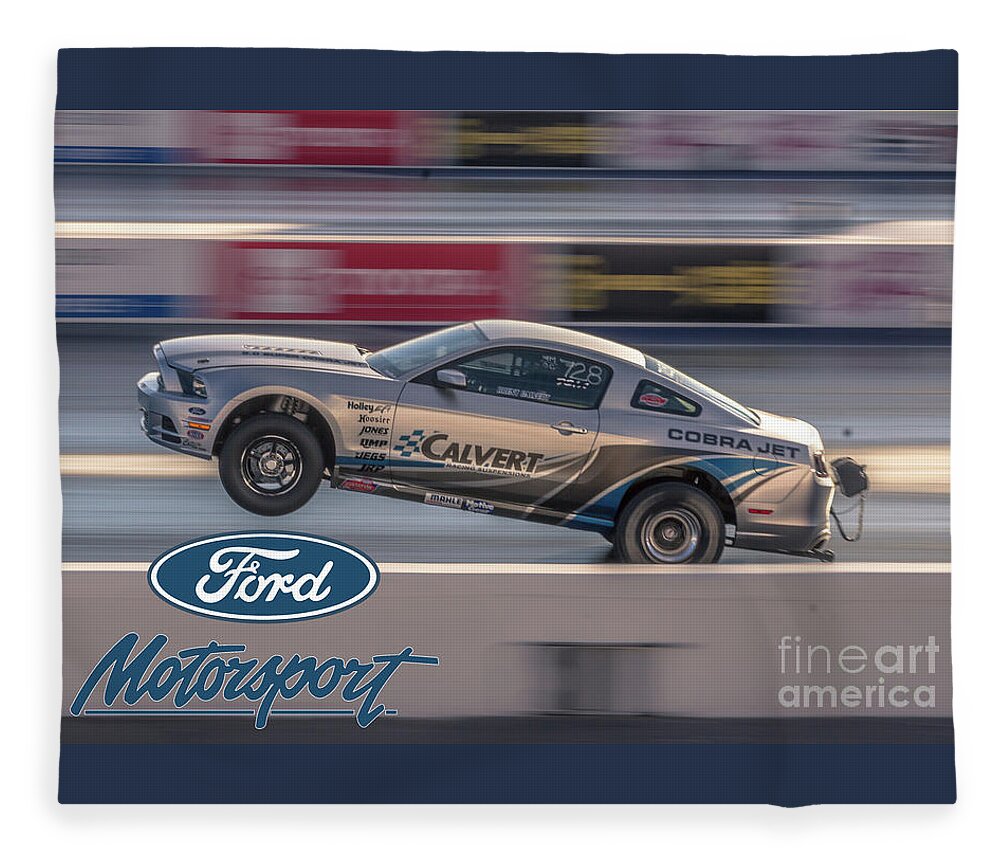 Ford Fleece Blanket featuring the photograph Cobra Jet action by Darrell Foster