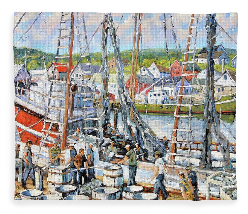 Canadian Artist Painter Fleece Blanket featuring the painting Cod Memories two by Prankearts by Richard T Pranke