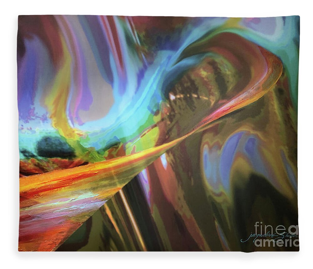 Abstract Fleece Blanket featuring the mixed media Into Consciousness by Jacqueline Shuler