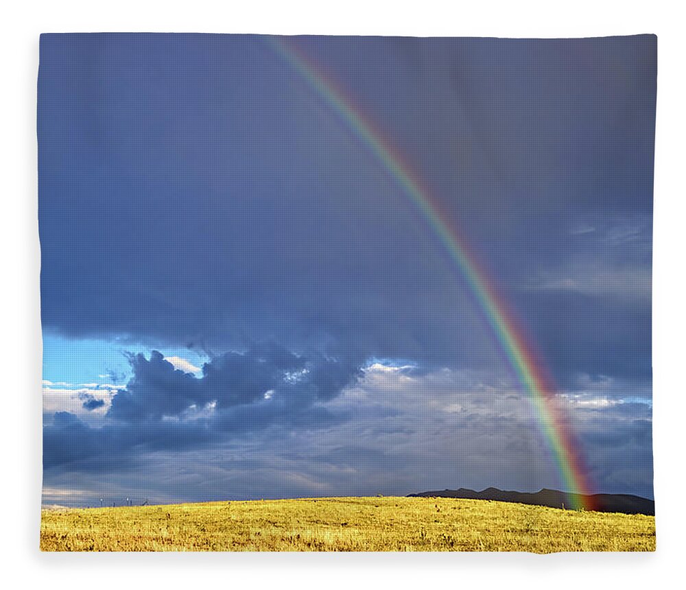Rainbow Fleece Blanket featuring the photograph Colorado Rainbow by Bob Falcone