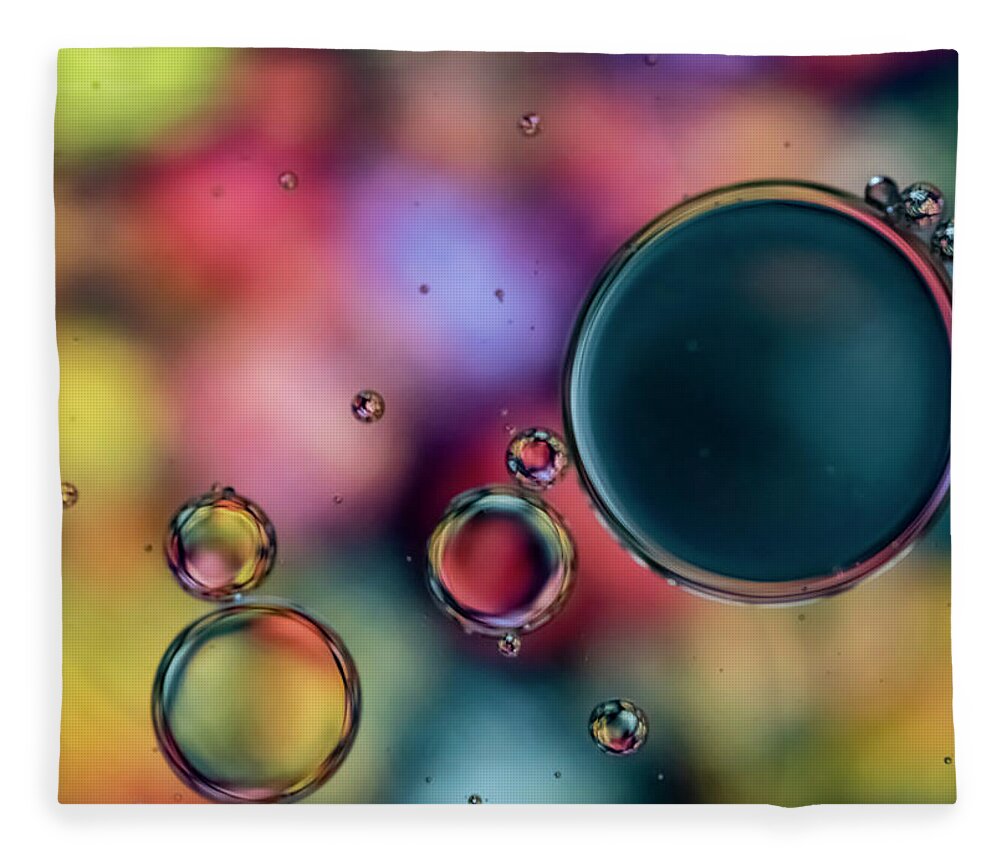 Oil Fleece Blanket featuring the photograph Colorful Bubbles by Cathy Kovarik