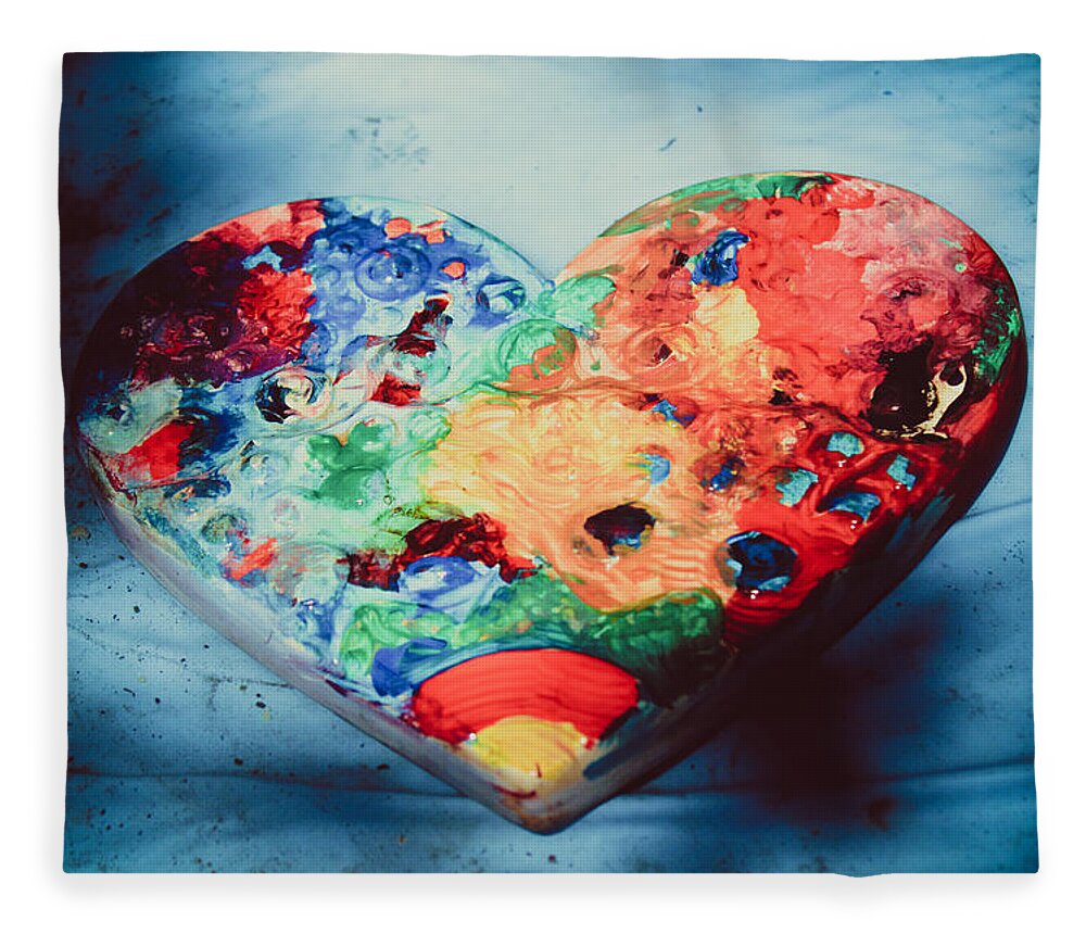 Heart Fleece Blanket featuring the photograph Colorful Heart in Water by W Craig Photography