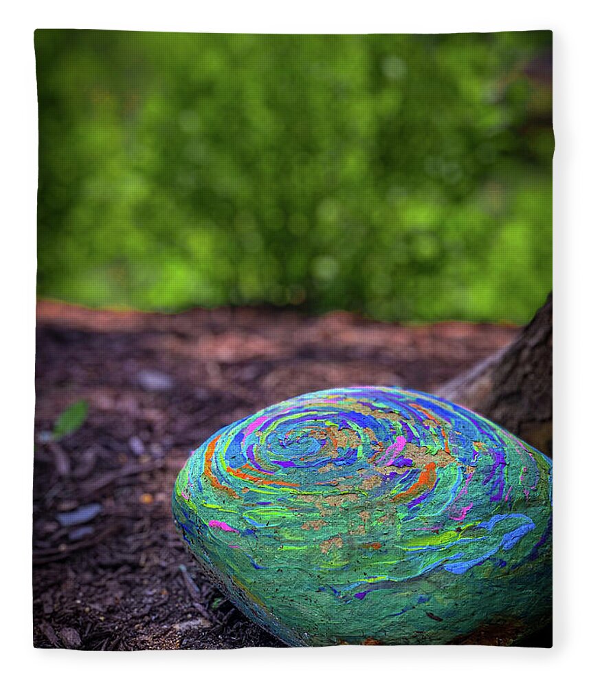 Landscape Fleece Blanket featuring the photograph Colorful Rock by Lora J Wilson