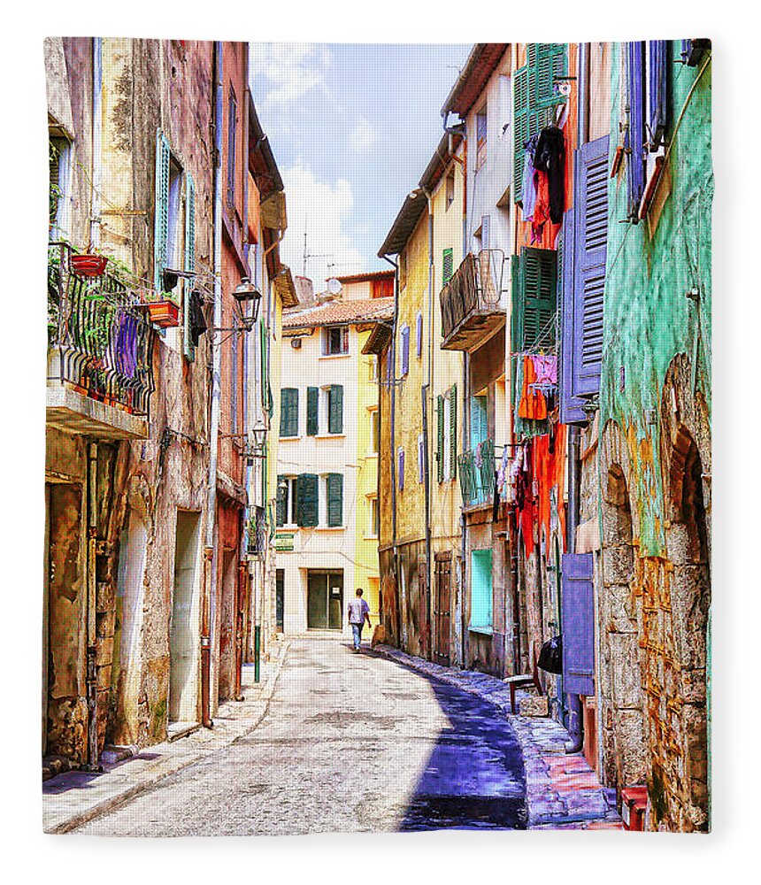 Old Walls Fleece Blanket featuring the photograph Colors of Provence, France by Tatiana Travelways