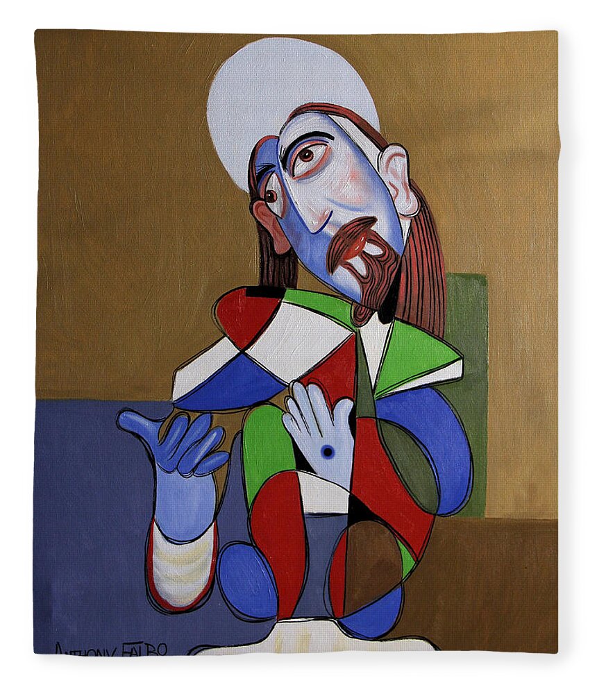 Jesus Fleece Blanket featuring the painting Come With Me I gave You My Word by Anthony Falbo
