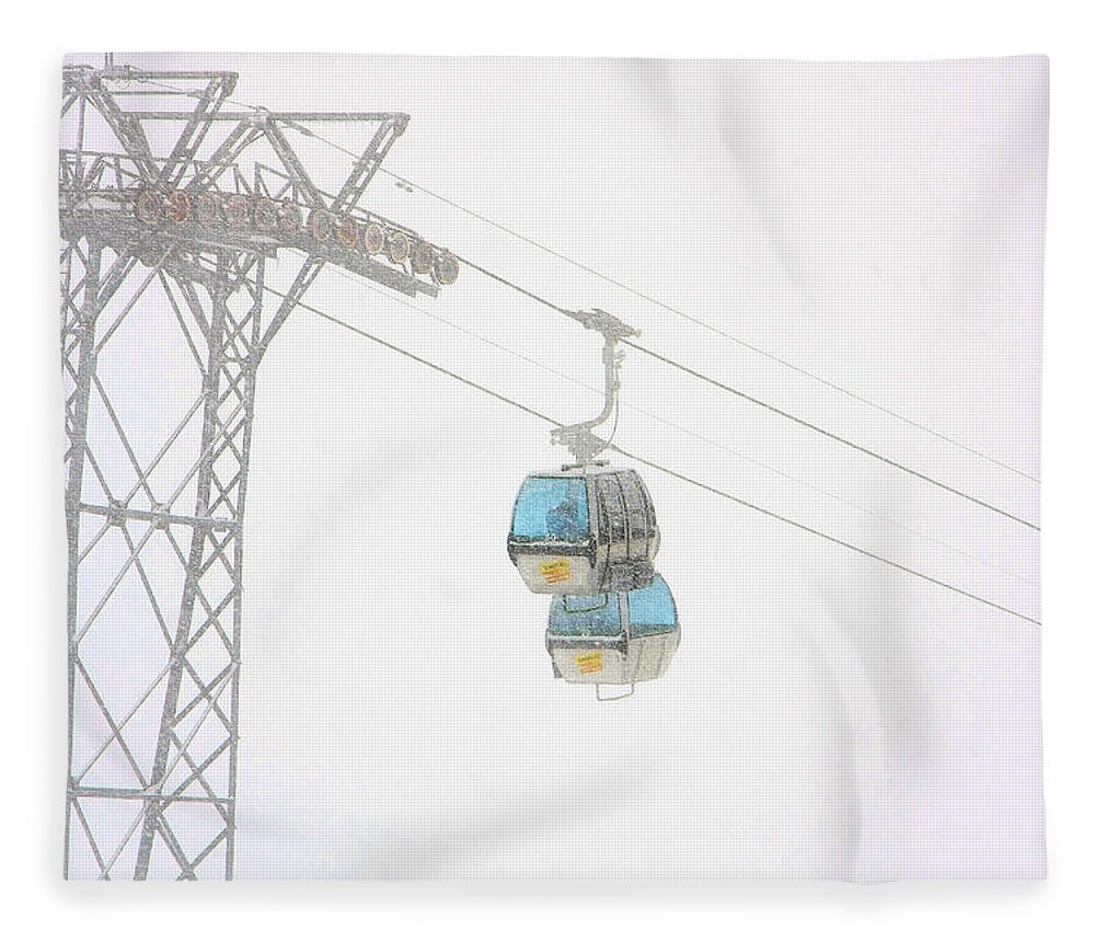 Cable Cars Fleece Blanket featuring the photograph Coming and Going, Top Station Tower, First by Steve Ember