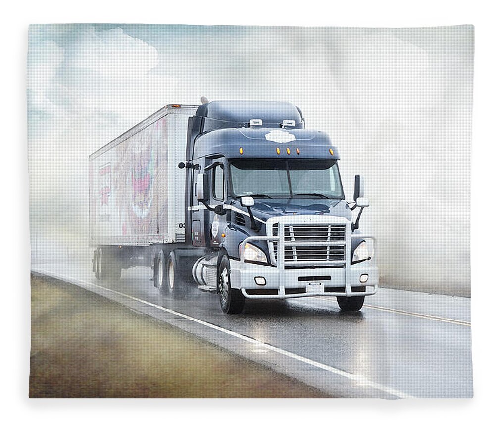 Trucks Fleece Blanket featuring the photograph Coming Out Of The Fog by Theresa Tahara