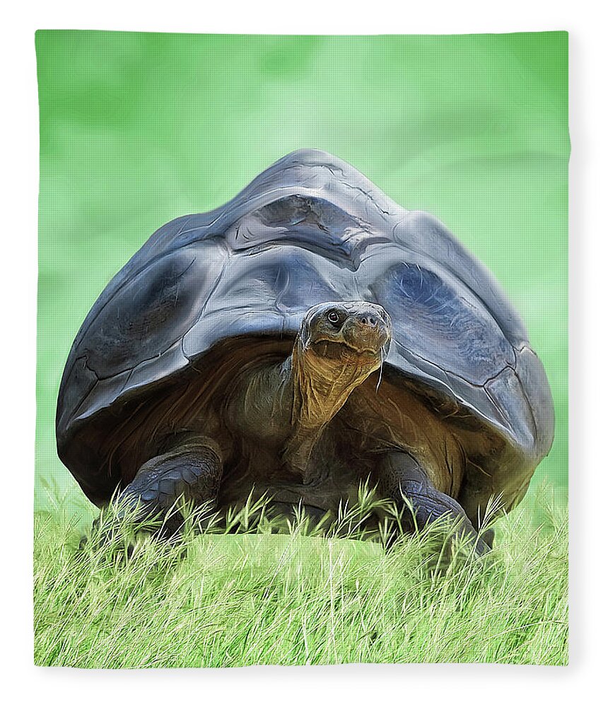 Tortoise Fleece Blanket featuring the digital art Coming Through  Eventually by Brad Barton