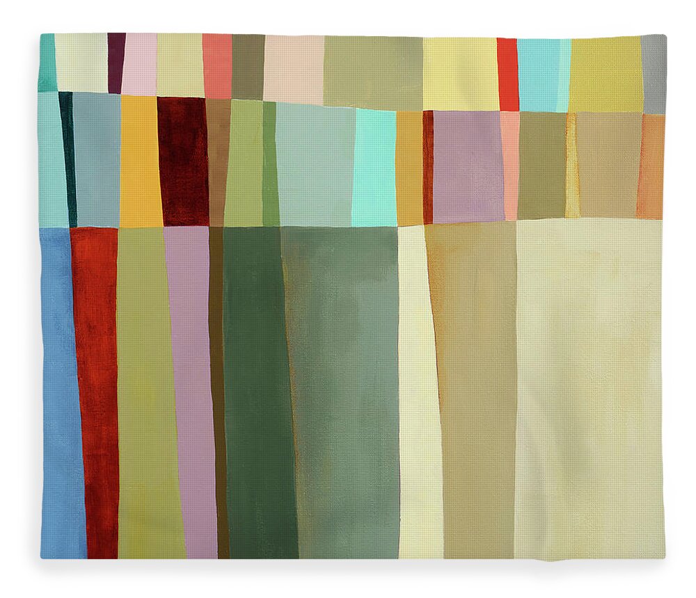 Abstract Art Fleece Blanket featuring the painting Common Thread #6 by Jane Davies