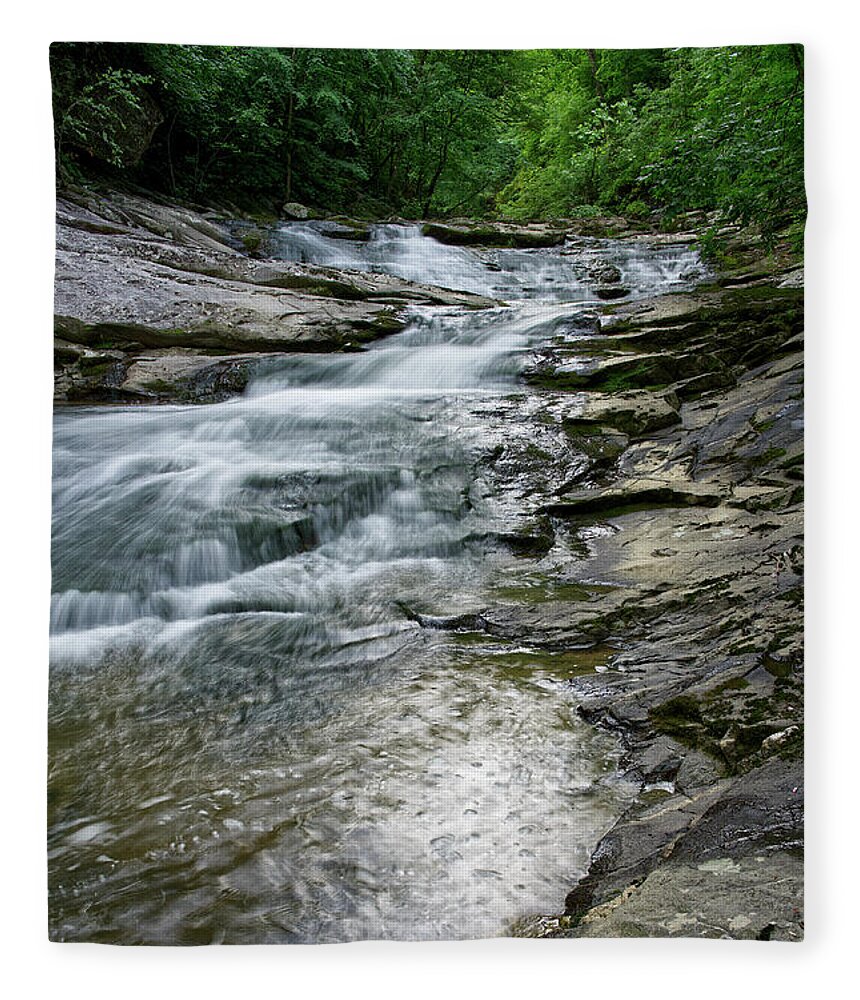 Conasauga Falls Fleece Blanket featuring the photograph Conasauga Waterfall 20 by Phil Perkins