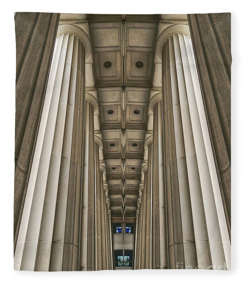 Pillars Fleece Blanket featuring the digital art Concrete Pillars by Phil Perkins