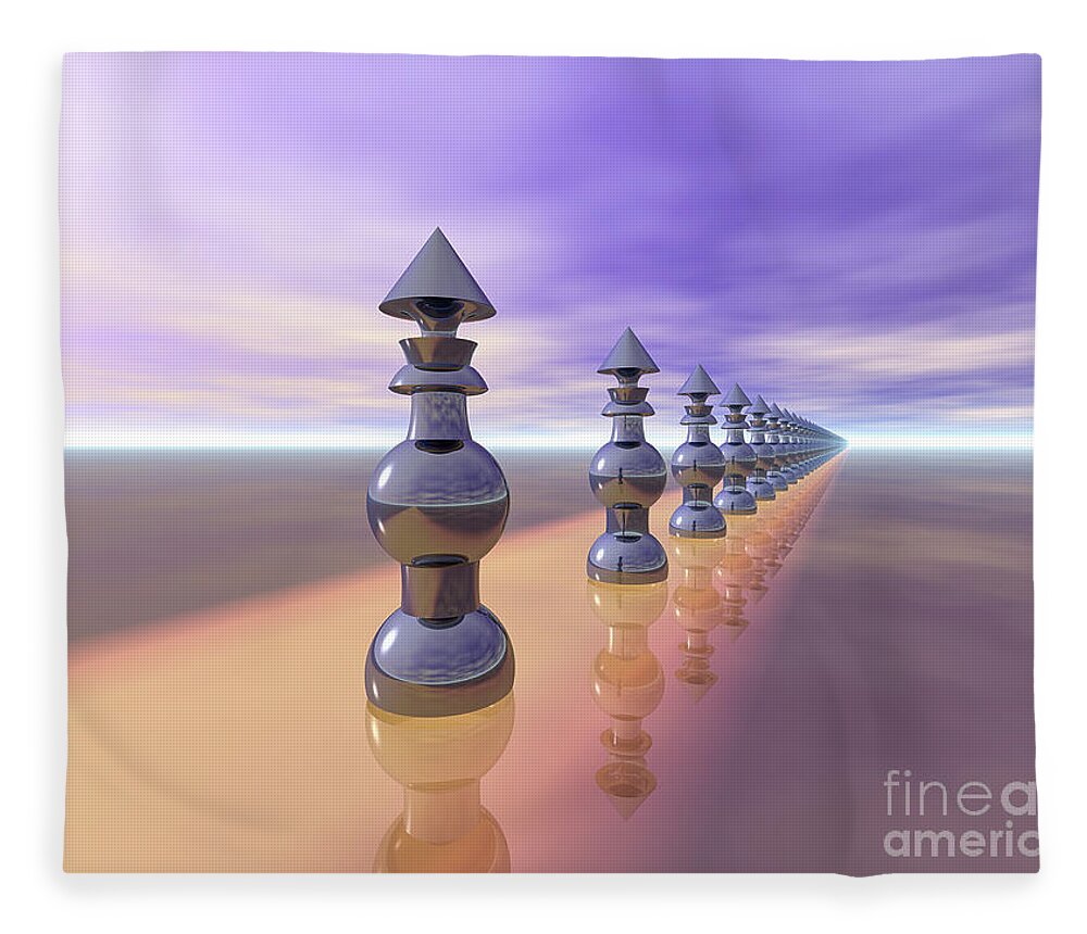 Cones Fleece Blanket featuring the digital art Conical Geometric Progression by Phil Perkins
