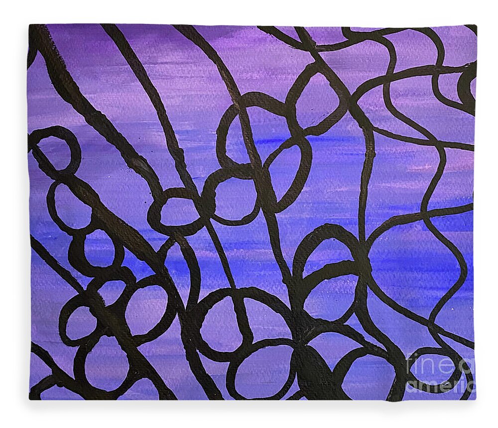 Connected Fleece Blanket featuring the mixed media Connected by Lisa Neuman