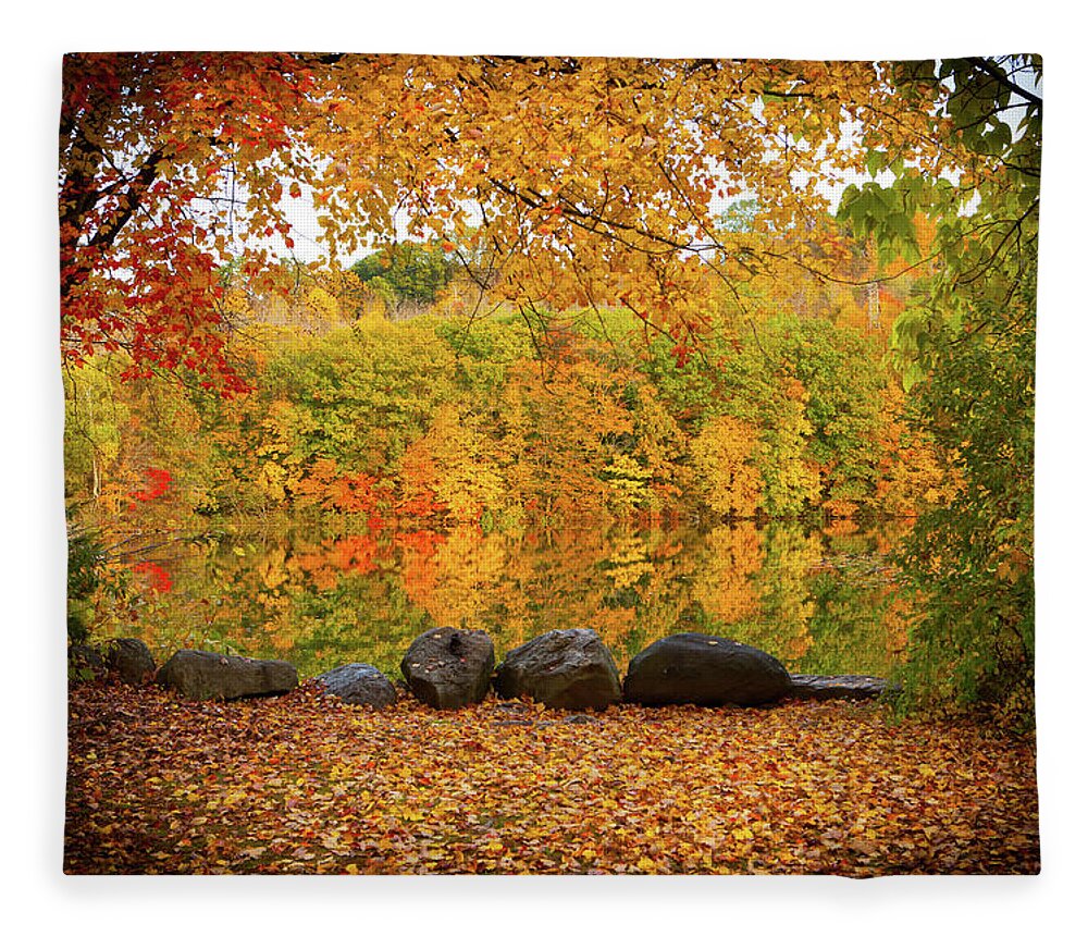 Foliage Fleece Blanket featuring the photograph Connecticut_Foliage_8225 by Rocco Leone
