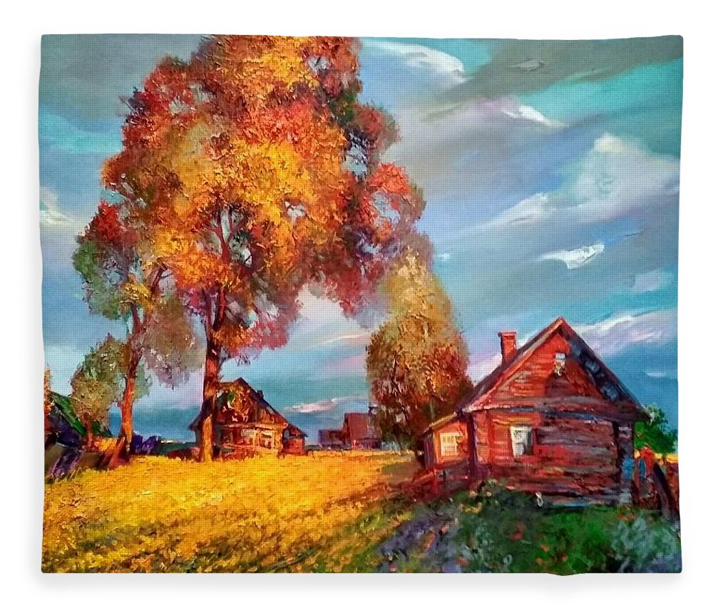 Ignatenko Fleece Blanket featuring the painting Connection by Sergey Ignatenko