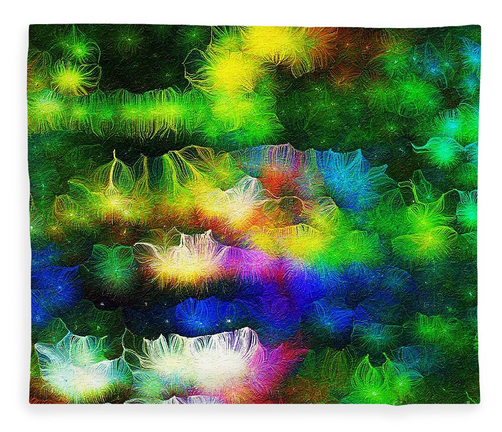 Book Art Fleece Blanket featuring the digital art Converging Grace Number 2 without Text by Aberjhani