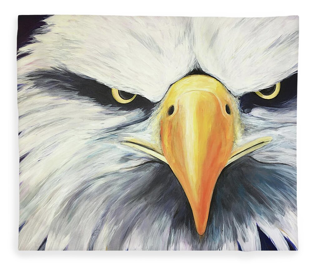 Eagle Fleece Blanket featuring the painting Conviction by Pamela Schwartz