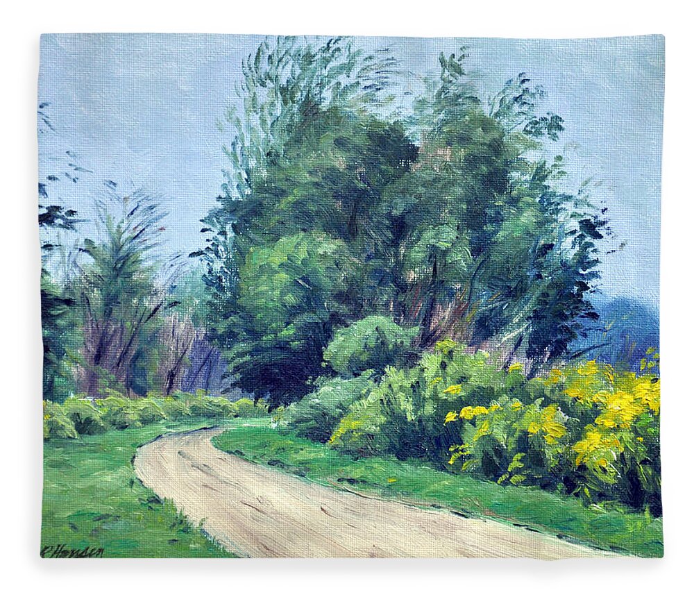 Landscape Fleece Blanket featuring the painting Cool Misty Morning Light by Rick Hansen