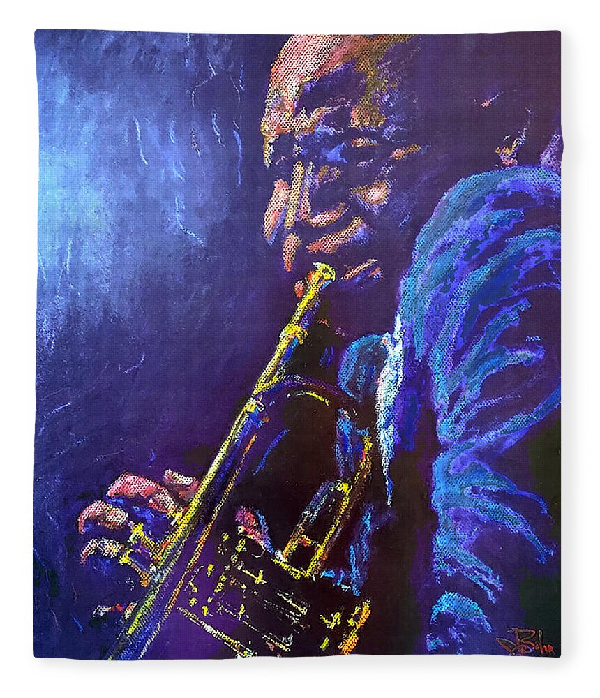 Cootie Williams Jazz Trumpet Blues R&b Duke Ellington Fleece Blanket featuring the pastel Cootie Williams by John Bohn