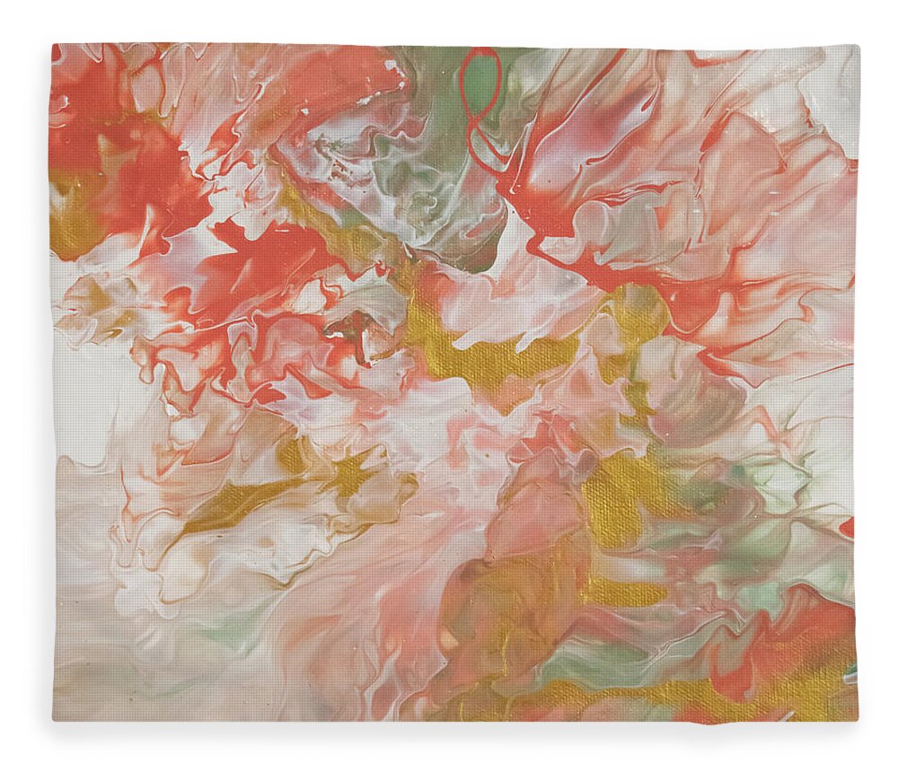 Coral Fleece Blanket featuring the mixed media Coral 1 by Aimee Bruno