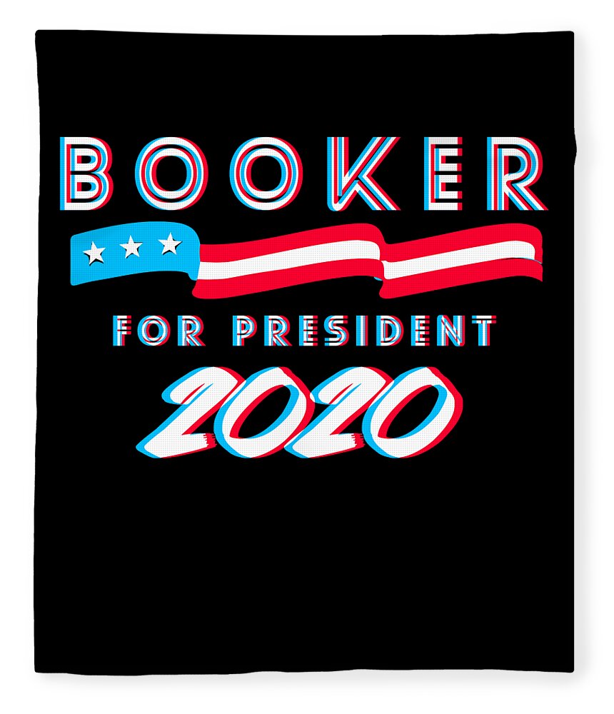 Election Fleece Blanket featuring the digital art Corey Booker For President 2020 by Flippin Sweet Gear