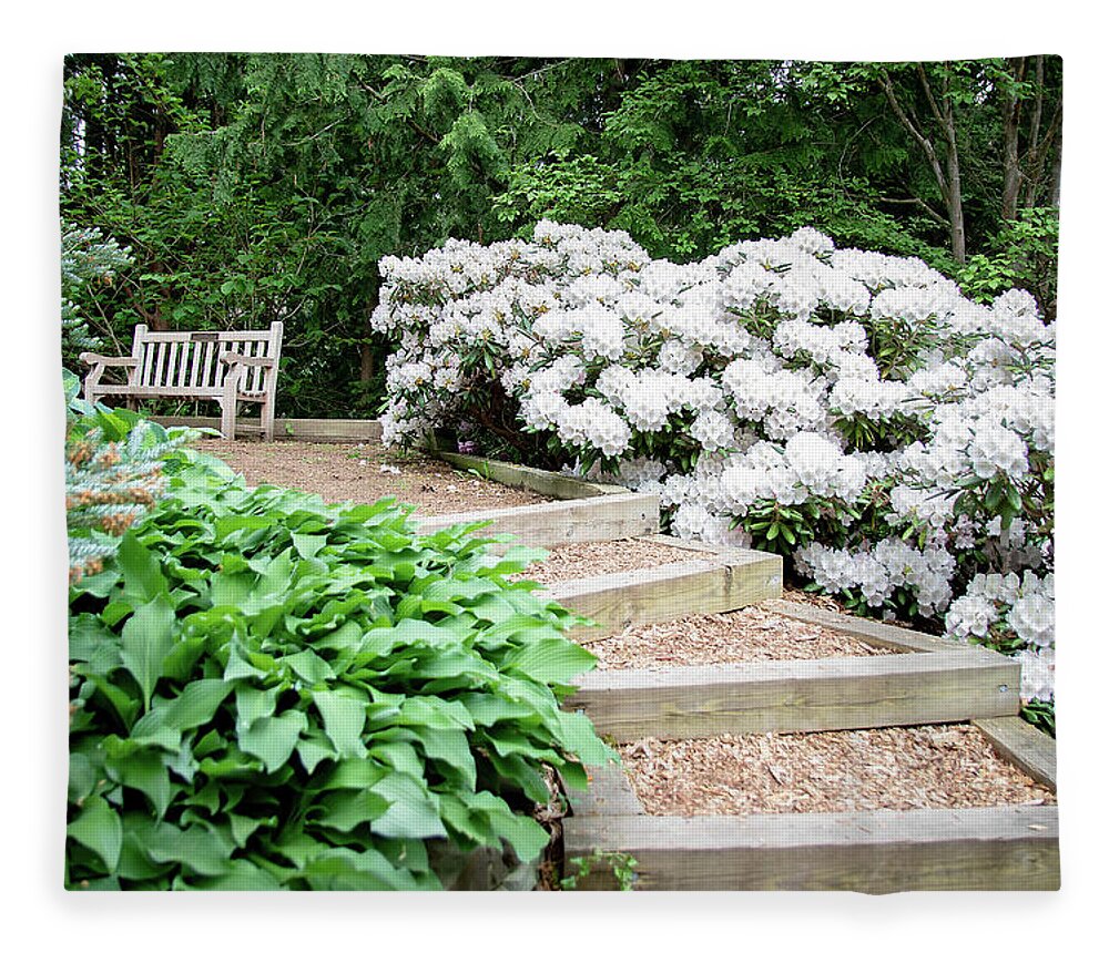 Rhododendron Fleece Blanket featuring the photograph Cornell Botanic Gardens #7 by Mindy Musick King