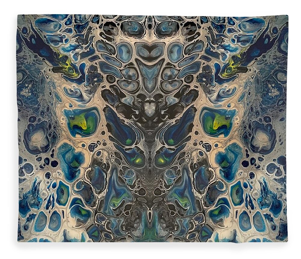 Digital Fleece Blanket featuring the digital art Cosmic cobra by Nicole DiCicco
