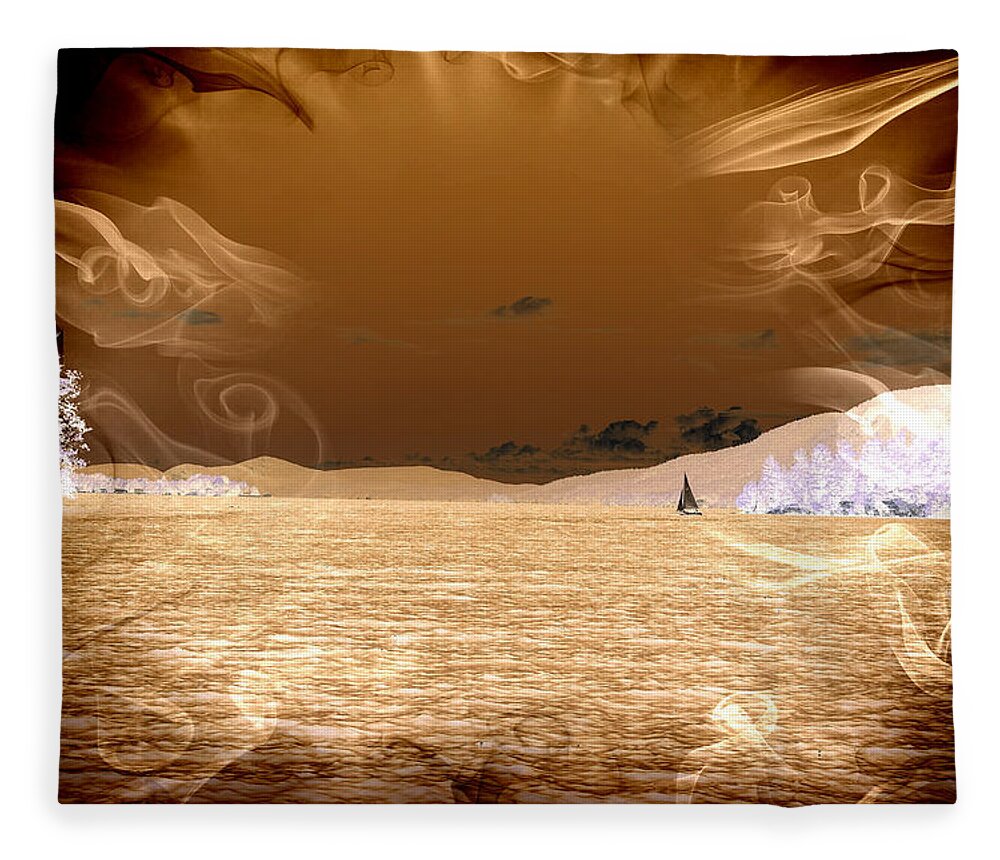 Cosmic Fleece Blanket featuring the photograph Cosmic Sailboat by Russ Considine
