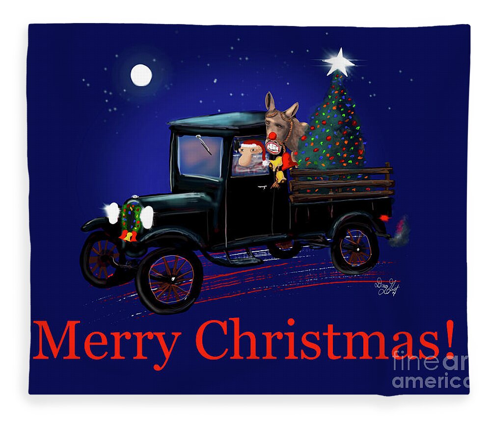 Santa Fleece Blanket featuring the digital art Country Christmas by Doug Gist