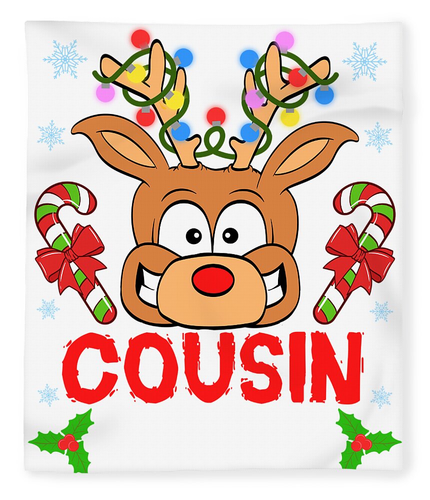 Rudolph The Red nosed Reindeer Merry Christmas Fleece Throw Blanket 50" x 60" 